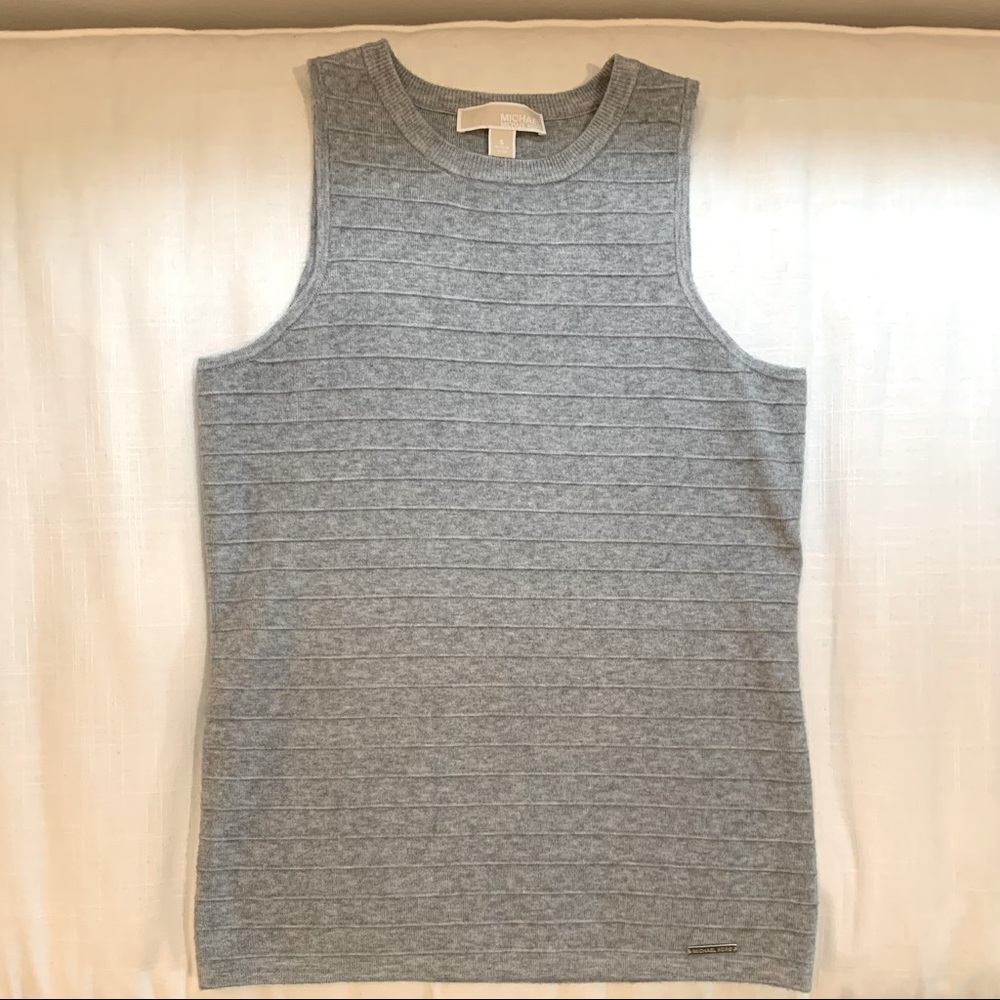 Michael Kors Size Small Gray Ribbed Sweater Tank Top
